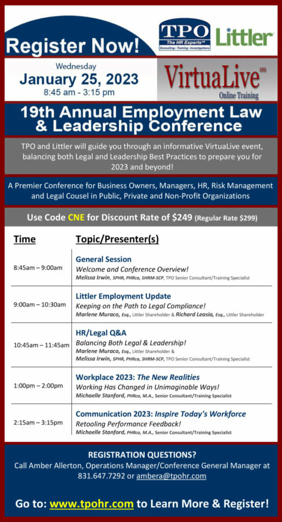 TPO & Littler 19th Annual Employment Law and Leadership Conference